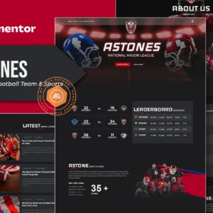 Astones – American Football Team & Sports Elementor Template Kit