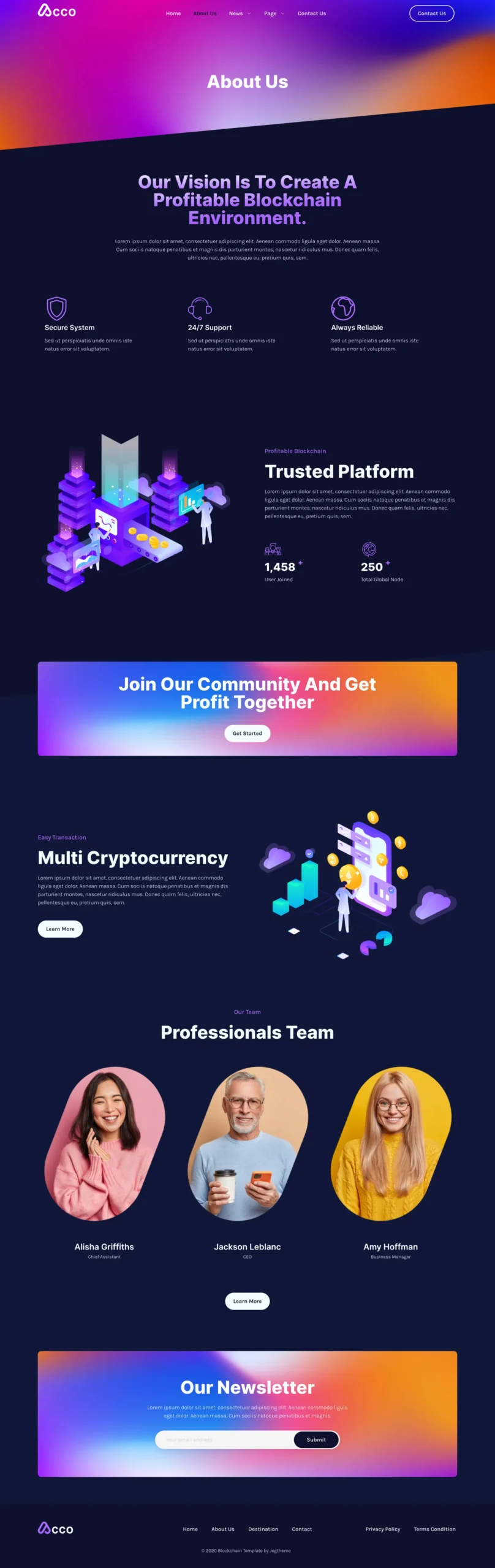 Acco – Blockchain Cryptocurrency & Bitcoin Elementor Template Kit - Image 3