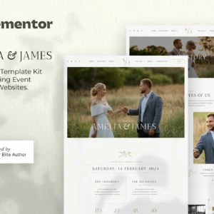 Amelia & James – Wedding Invitation Elementor Template Kit