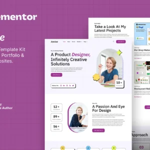 Aevine – Creative Portfolio & Agency Elementor Template Kit