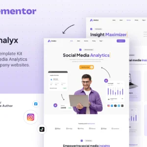 Analyx – Social Media Analytics & SaaS Company Elementor Template Kit