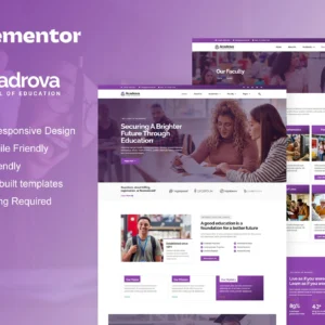 Acadrova – University & School Education Elementor Pro Template Kit