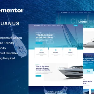 Aquanus – Yacht Club & Boat Rental Elementor Template Kit