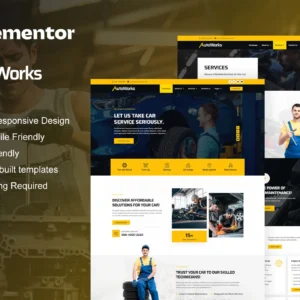 AutoWorks – Car Repair & Auto Services Elementor Template Kit