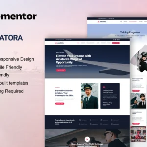 Aviatora – Aviation & Flight School Elementor Pro Template Kit