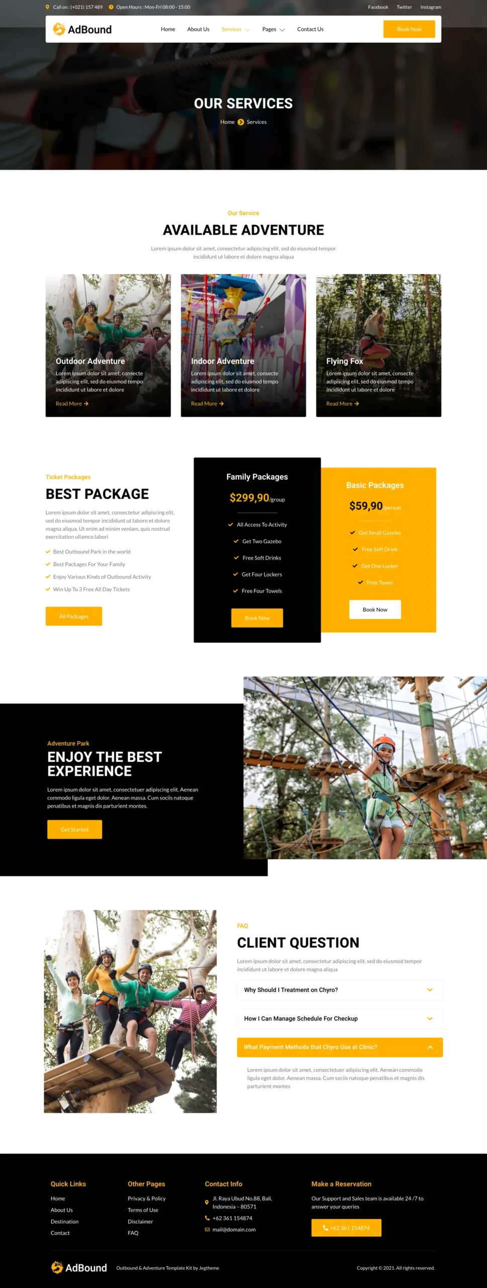 AdBound – Outbound Activity & Adventure Tour Elementor Template Kit - Image 2